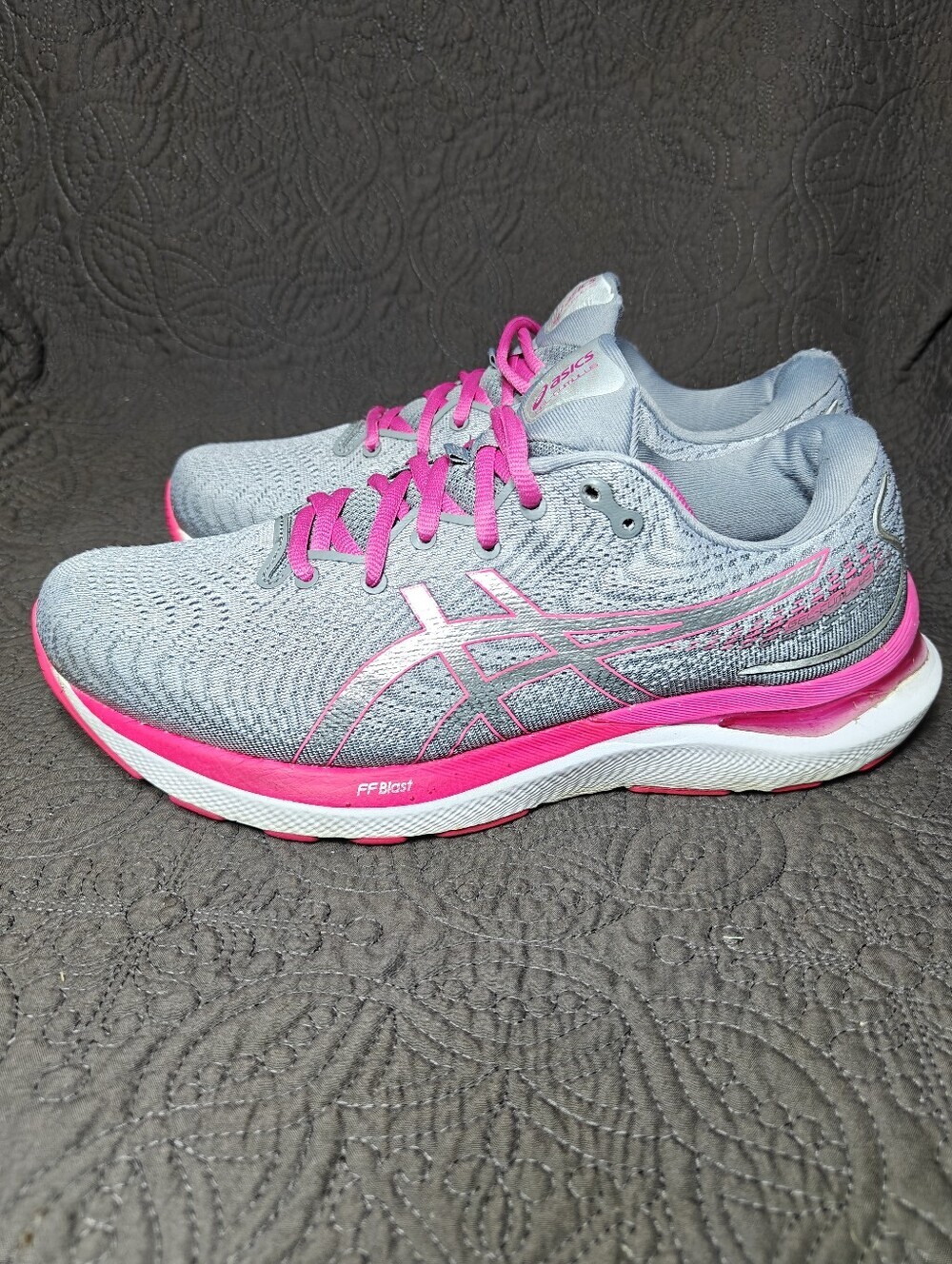ASICS Gel-Cumulus 24 Sheet Rock/Pink Glo Running Sneakers Women's Shoes Size 9